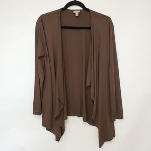 J. Jill Womens Open Front Waterfall Cardigan Size M Petite Long Sleeve FLAW